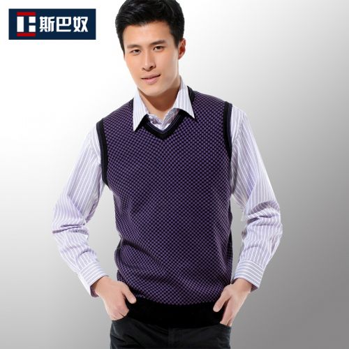 Débardeur homme Woolen gilet La fibre de polyester fibres polyacrylonitrile acrylique polyamide nylon pour hiver - Ref 1597954
