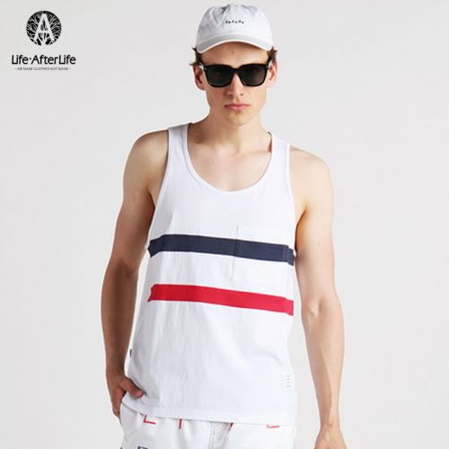 Débardeur homme maillot de corps LIFE AFTER en coton pour été - Ref 1598009