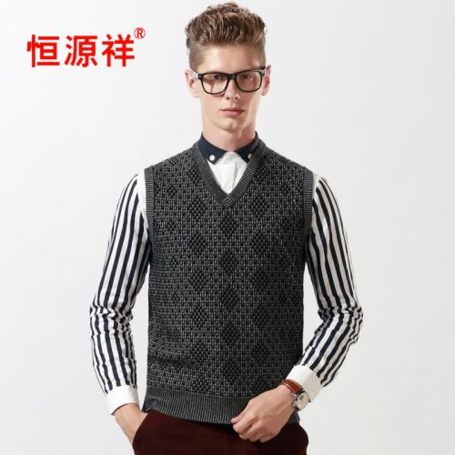 Débardeur homme Woolen gilet en laine pour automne - Ref 1598037