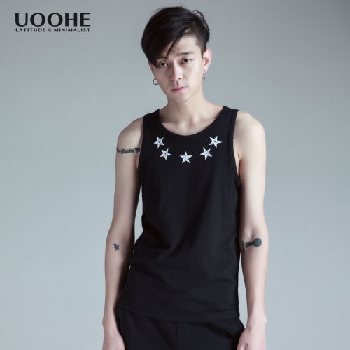 Débardeur homme maillot de corps UOOHE Coton fibre élastique polyuréthane spandex pour été - Ref 1598079