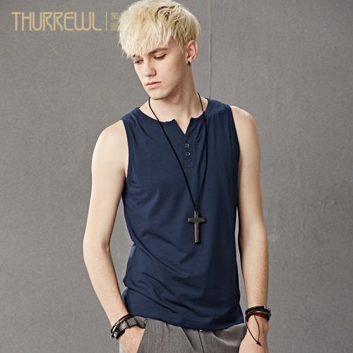 Débardeur homme maillot de corps THURREWL Coton fibre élastique polyuréthane spandex pour été - Ref 1598205