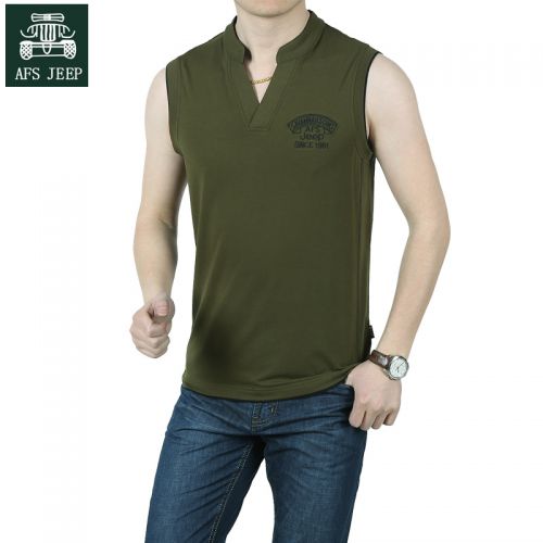 Débardeur homme maillot de corps AFS JEEP en coton pour été - Ref 1598253