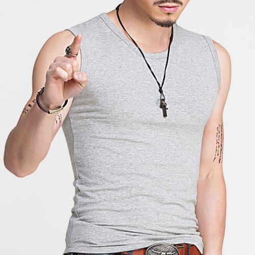 Débardeur homme maillot de corps MRBOBO Coton fibre élastique polyuréthane spandex pour Quatre saisons - Ref 1598278