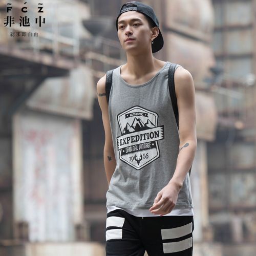 Débardeur homme maillot de corps Coton fibre élastique polyuréthane spandex pour printemps - Ref 1598450