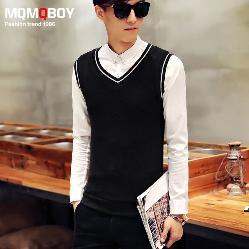 Débardeur homme Woolen gilet MQMQBOY Novel polyester fibre élastique de polyuréthane spandex pour automne - Ref 1598476