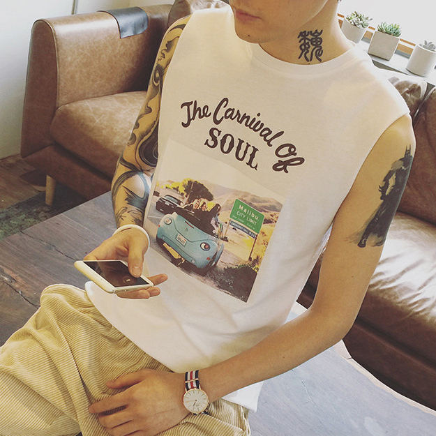 Débardeur homme maillot de corps en coton pour été - Ref 1598582