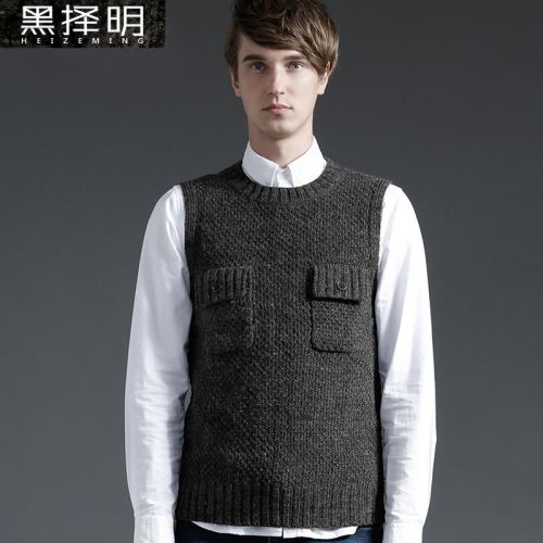 Débardeur homme Woolen gilet en acrylique pour automne - Ref 1598633