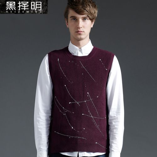 Débardeur homme Woolen gilet en coton pour printemps - Ref 1598637