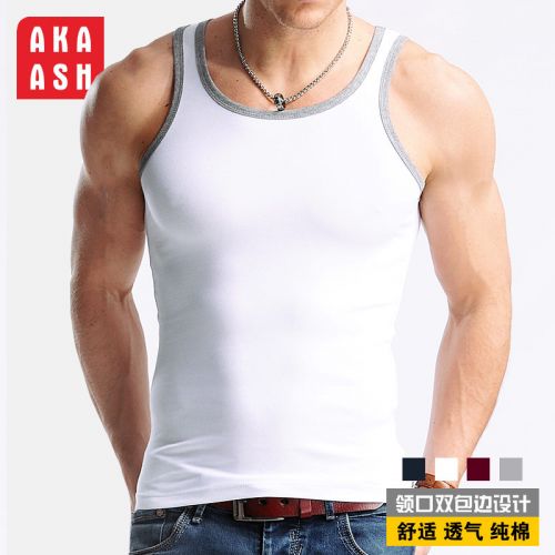 Débardeur homme maillot de corps AKAASH en coton pour été - Ref 1598840
