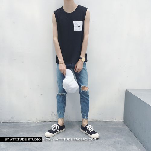 Débardeur homme maillot de corps en coton pour été - Ref 1598863