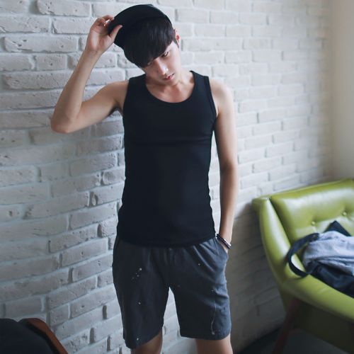 Débardeur homme maillot de corps coton, polyéthylène téréphtalate PET fibres polyester pour été - Ref 1599389