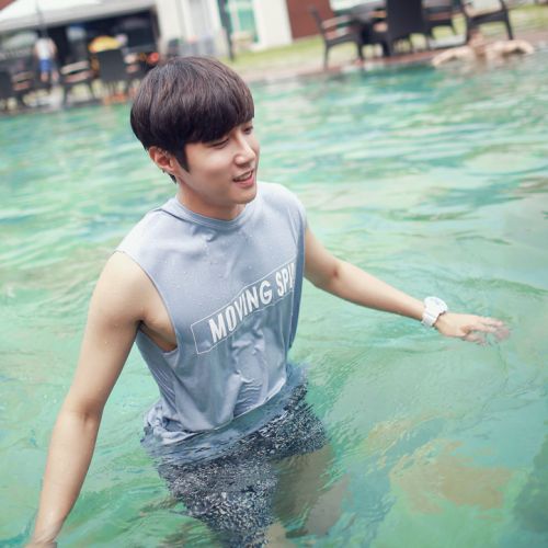 Débardeur homme maillot de corps coton, polyéthylène téréphtalate PET fibres polyester pour été - Ref 1599395