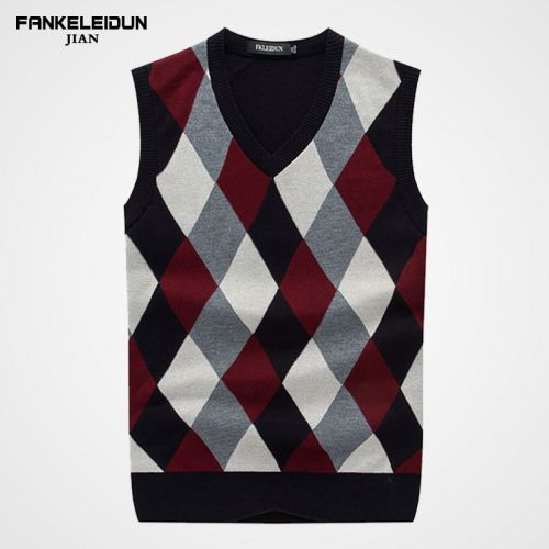 Débardeur homme Woolen gilet Laine de fibres polyester polyacrylonitrile acrylique polyamide nylon pour automne - Ref 1599711