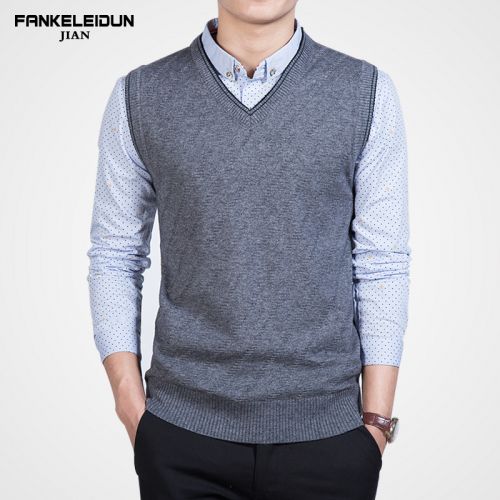 Débardeur homme Woolen gilet en laine pour automne - Ref 1599713