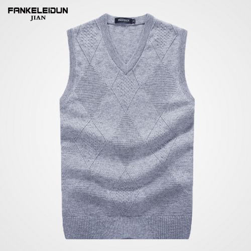 Débardeur homme Woolen gilet en laine pour automne - Ref 1599717