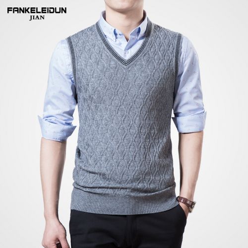 Débardeur homme Woolen gilet Laine de fibres polyester polyacrylonitrile acrylique polyamide nylon pour automne - Ref 1599727
