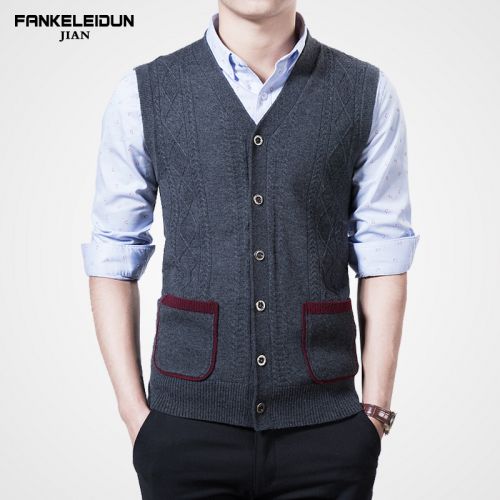 Débardeur homme Woolen gilet en laine pour automne - Ref 1599736