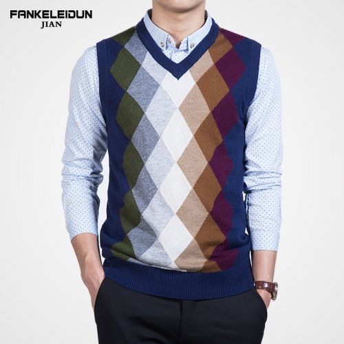 Débardeur homme Woolen gilet en laine pour automne - Ref 1599741
