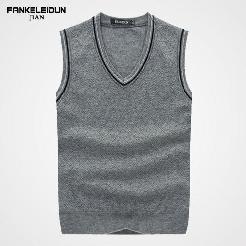 Débardeur homme Woolen gilet en laine pour automne - Ref 1599745
