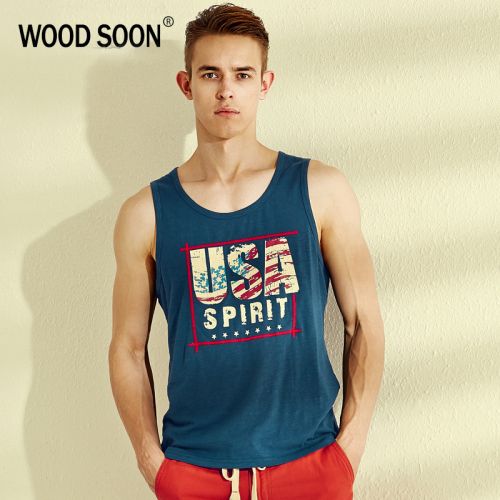 Débardeur homme maillot de corps WOOD SOON en coton pour été - Ref 1600284