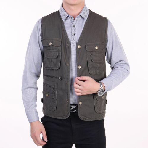 Débardeur sport homme Gilet de pêche en coton - Ref 539074