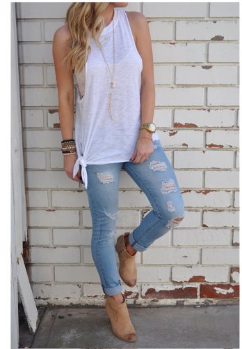 Débardeur sport pour femme en coton - Ref 2030121