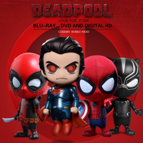 Figurine manga en resine Q version de Iron Man Captain America Deadpool Panthers - Ref 2699117