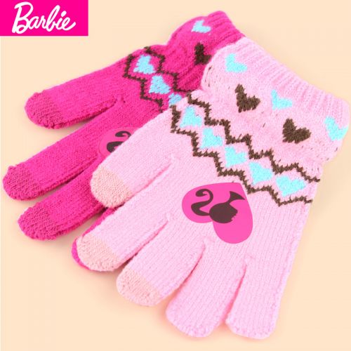 Gants pour fille BARBIE en acrylique - Ref 2150112