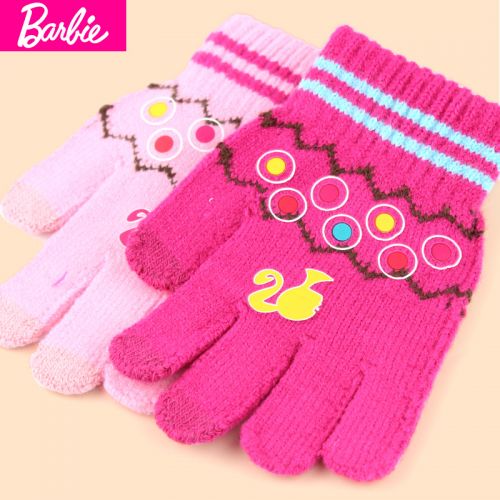 Gants pour fille BARBIE en acrylique - Ref 2150130
