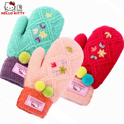Gants pour fille HELLO KITTY en acrylique - Ref 2150508