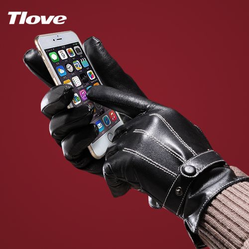 Gants pour homme TLOVE en peau de mouton - Ref 2782624