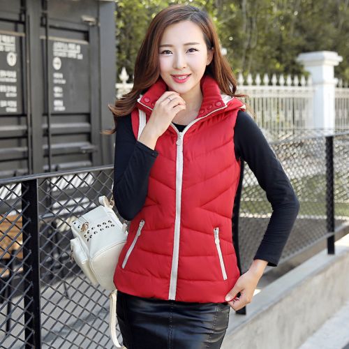 Gilet hiver sans manche femme Six gilet boucle en coton - Ref 606597