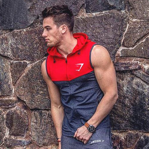  Gilet hiver sans manche homme GYMSHARK en coton - Ref 607204