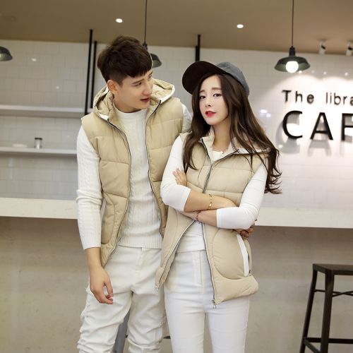  Gilet hiver sans manche uniGenre paragraphe en coton - Ref 608730