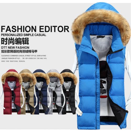  Gilet hiver sans manche uniGenre paragraphe en coton - Ref 608732