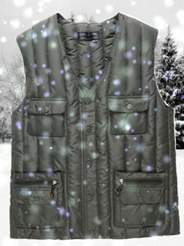 Gilet hiver sans manche homme LIXIAO en polyester - Ref 609796