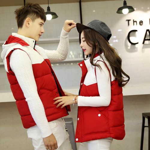  Gilet hiver sans manche uniGenre paragraphe en coton - Ref 610439