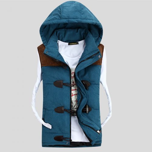 Gilet hiver sans manche homme bouton de klaxon en coton - Ref 610830
