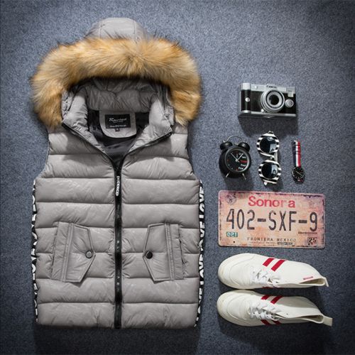 Gilet hiver sans manche uniGenre LWQQ Cotton vest en coton - Ref 580609
