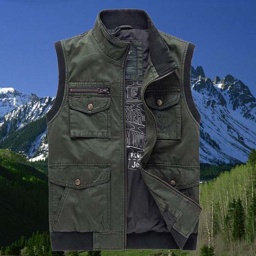 Gilet sans manche sport homme GUDAO JEEP en coton - Ref 541240