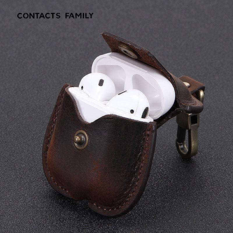 Housse de protection pour Airpods en Cuir - Ref 3425597