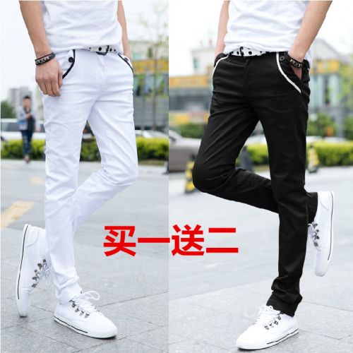 Jeans pour adolescent pieds Slim en coton été - Ref 1460848