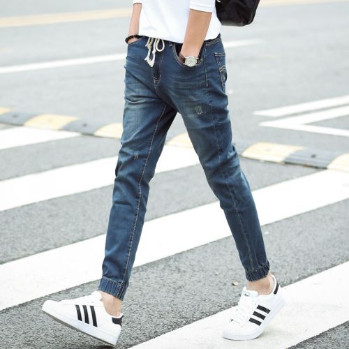 Jeans pour adolescent pieds Slim en coton Quatre saisons - Ref 1460878