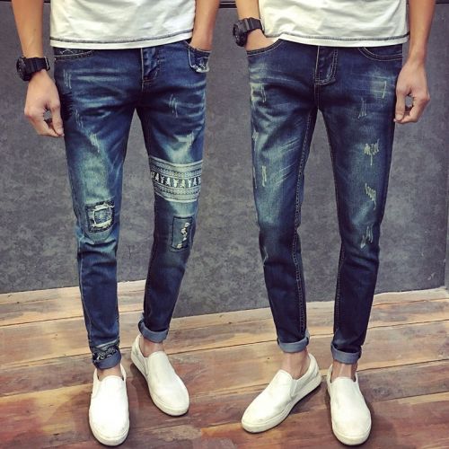 Jeans pour jeunesse pieds Slim en coton Quatre saisons - Ref 1460879