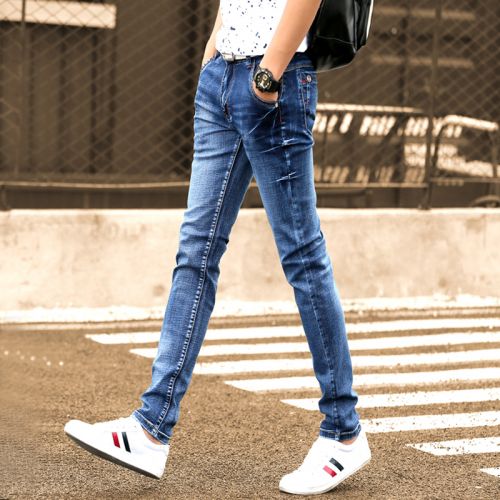 Jeans pour adolescent pieds Slim KEIDENLION en coton été - Ref 1460912