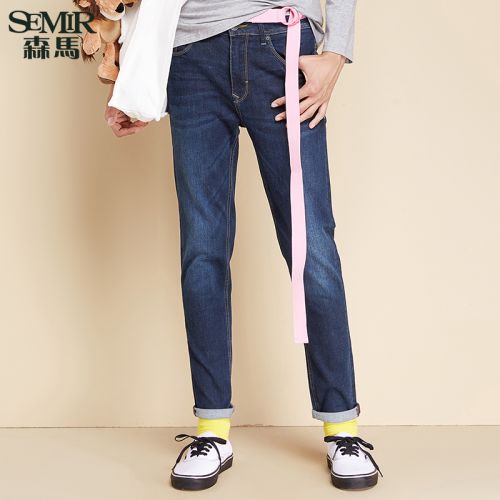 Jeans pour jeunesse pieds Slim SEMIR Coton de fibres polyester polyuréthane élastique fibre spandex automne - Ref 1460931