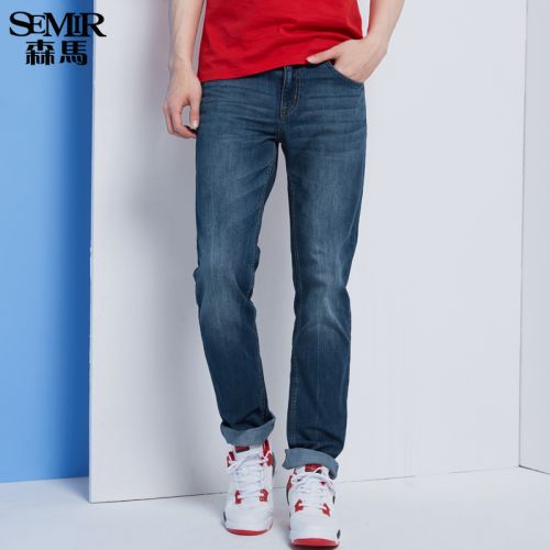 Jeans pour jeunesse coupe droite SEMIR en coton été - Ref 1460946