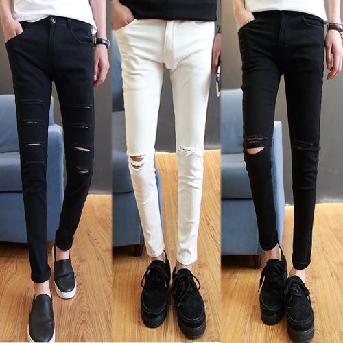 Jeans pour jeunesse pieds Slim en coton été - Ref 1460948