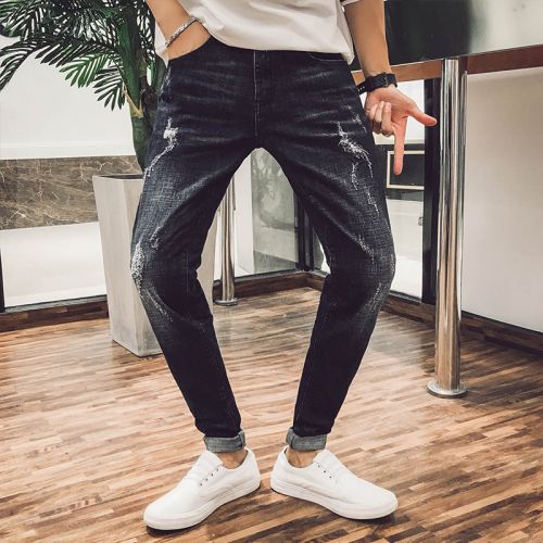Jeans pour adolescent pieds Slim en coton automne - Ref 1460959