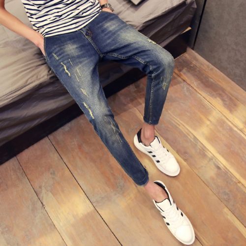 Jeans pour adolescent pieds Slim en coton Quatre saisons - Ref 1460995